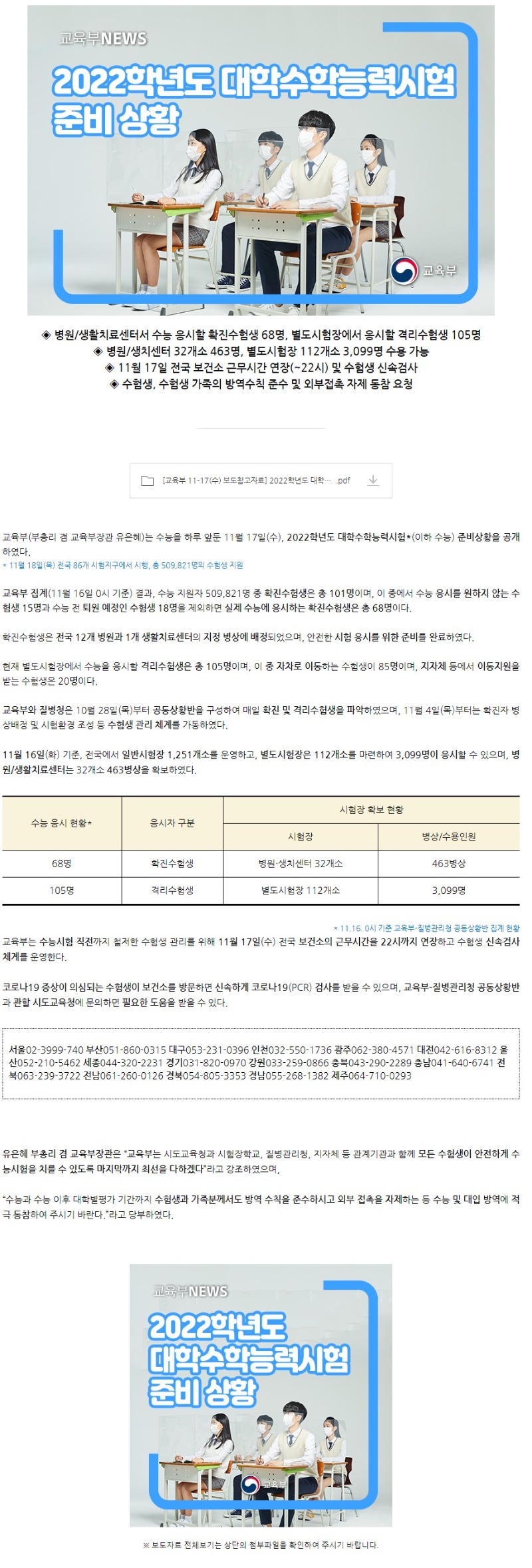 [교육부] 2022학년도 대학수학능력시험 준비 상황.jpg